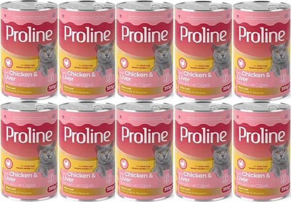 Proline Tavuklu ve Ciğerli Yetişkin Kedi Konservesi 395 Gr*10 Adet - Image 1