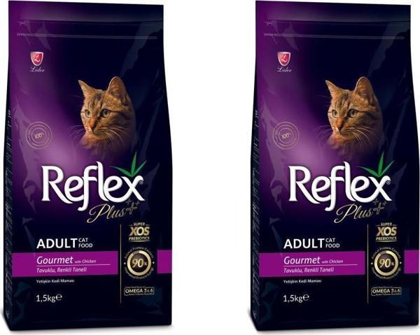Reflex Plus Renkli Taneli Tavuklu Kedi Maması 1,5 Kg 2 Adet - Image 1