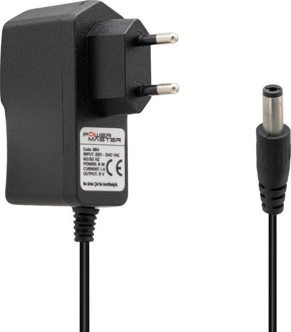 POWERMASTER PM-8114 9 VOLT - 1 AMPER 5.5*2.5 MM UÇLU PRİZ TİPİ ADAPTÖR - Image 1
