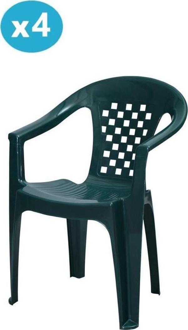 Omnipazar MT-GF147 Argento Plastik Bahçe Balkon Koltuk Sandalye 4'lü Set  - Image 1