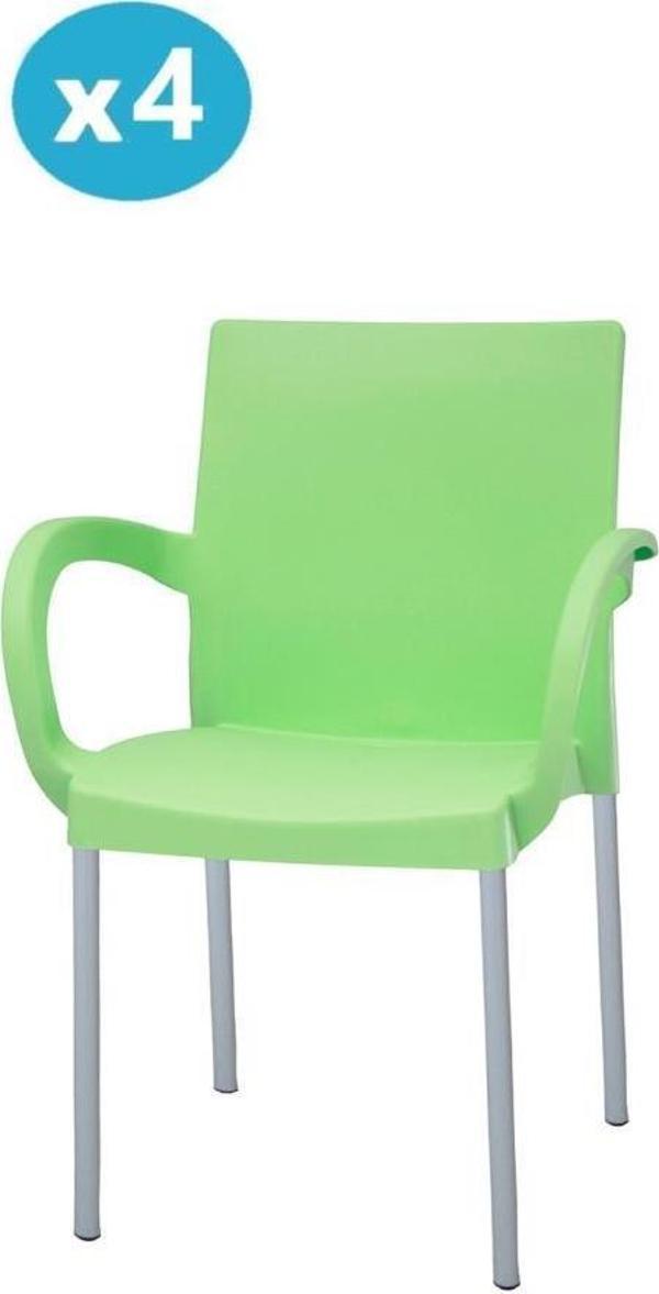 Omnipazar MT-CF880 Mare Plastik Bahçe Balkon Koltuk Sandalye 4'lü Set  - Image 1