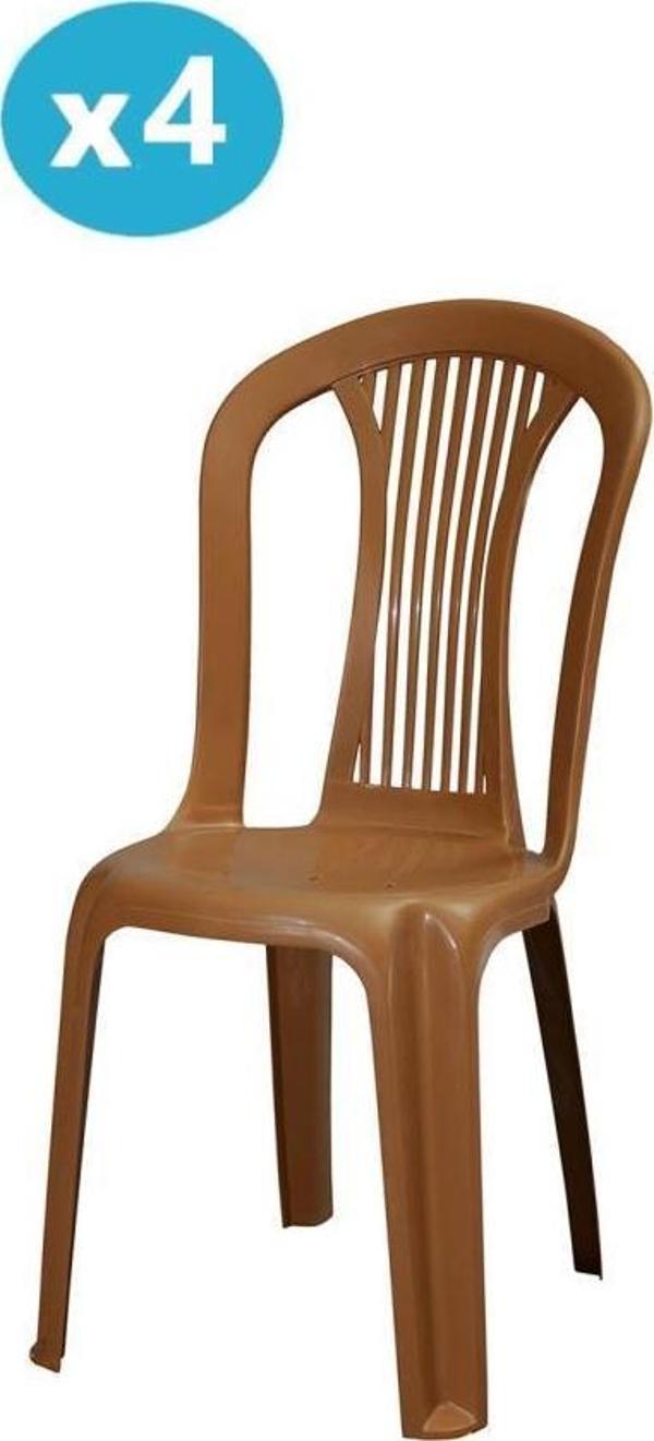 Omnipazar MT-GF187 Agosto Plastik Bahçe Balkon Sandalye 4'lü Set  - Image 1