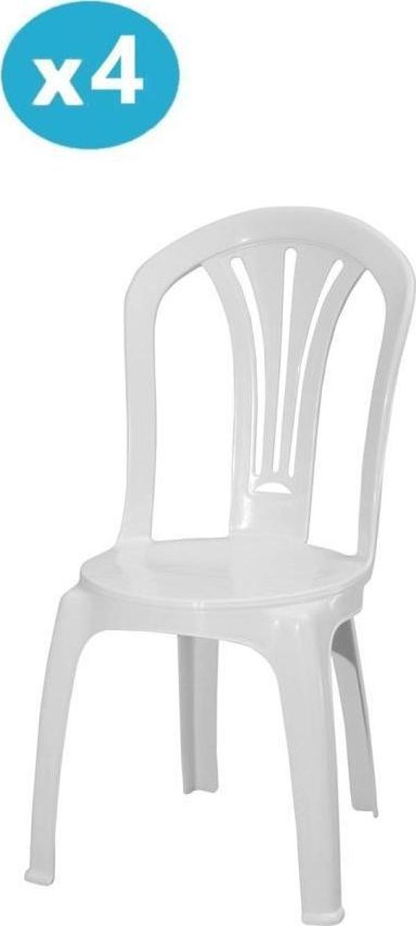 Omnipazar MT-GF193 Foglia Plastik Bahçe Balkon Sandalye 4'lü Set  - Image 1