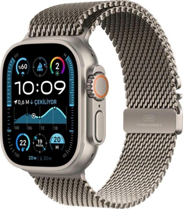 Apple Watch Ultra 2 Gps + Cellular 49MM Natural Titanium Case With Natural Titanium Milanese Loop - M - Image 1