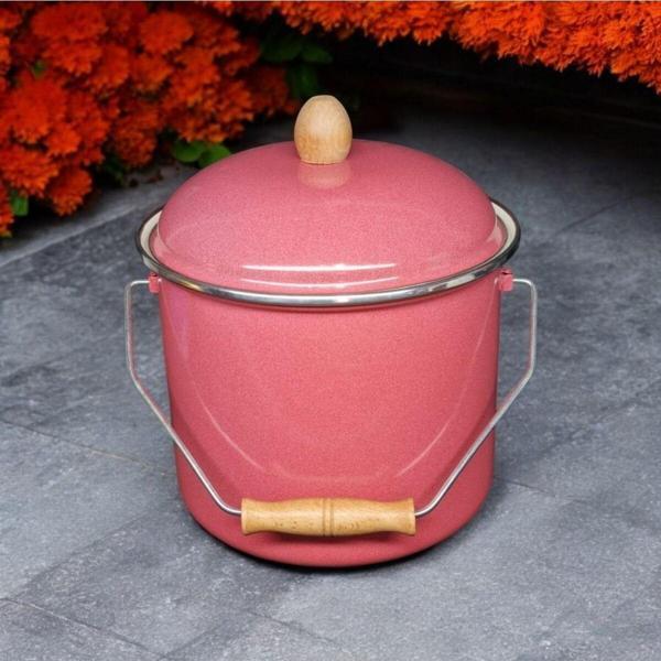 Emaye Yoğurt Tenceresi Emaye Bakraç 20cm 5lt Kırmızı - Image 1