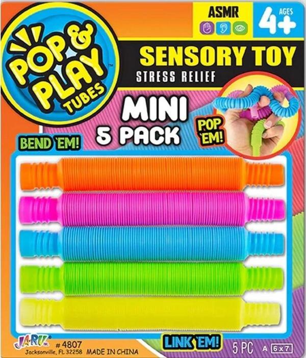 Nessiworld Pop & Play Tubes Duyusal Stres Oyuncağı Mini 5'li - Image 1