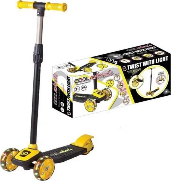 Nessiworld  Twist Led Işıklı 3 Tekerlekli Scooter Sarı - Image 1