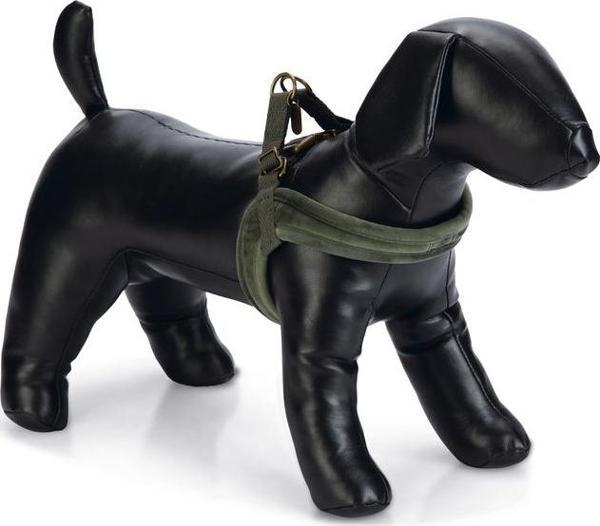 Beeztees DBL Köpek Göğüs Tasması, Velur, Yeşil, XS, 20mm x 46cm - Image 1