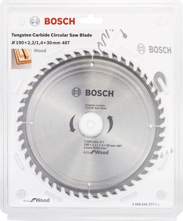 Bosch Daire Testere Bıçağı Eco For Wood 190X30 Mm 48 Diş 2608644377 - Image 1