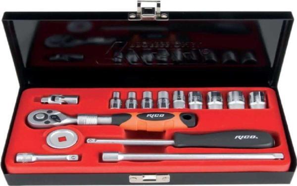 Rico 006-Rc1017 16Pc 1/4” Lokma S. 4-13Mm Uzatmalı Cırcır Kollu - Image 1