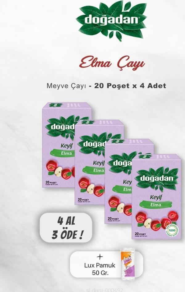 Doğadan Elma Çayı 20'Li 4 Al 3 Öde Ve Pamuk - Image 1