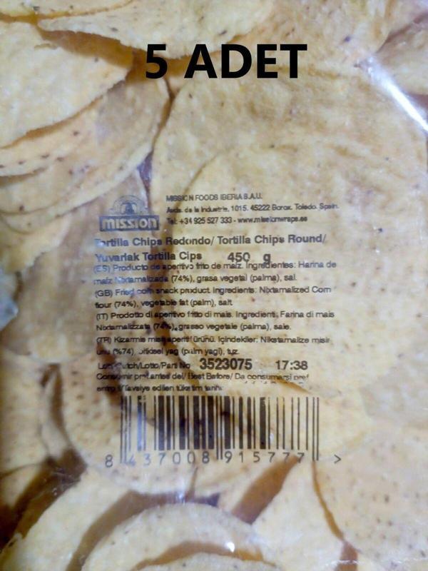 Mission Tortilla Cipsi Cihps Cips Yuvarlak 450 G*5 Adet - Image 1