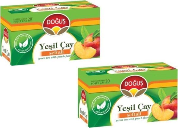 Doğuş Yeşil Çay Şeftali 2 Adet 20 X 1,75 Gr Süzen Poşet - Image 1