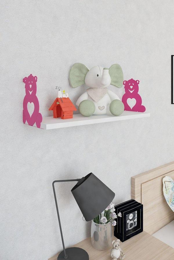 Decormet Kalpli Ayıcık Raf Seti Pembe + Parlak Beyaz 015 0737 020 060 60 - Image 1