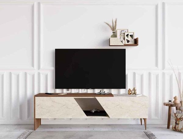 Decormet Gwen Tv Ünitesi Ceviz/Tarverten - Image 1