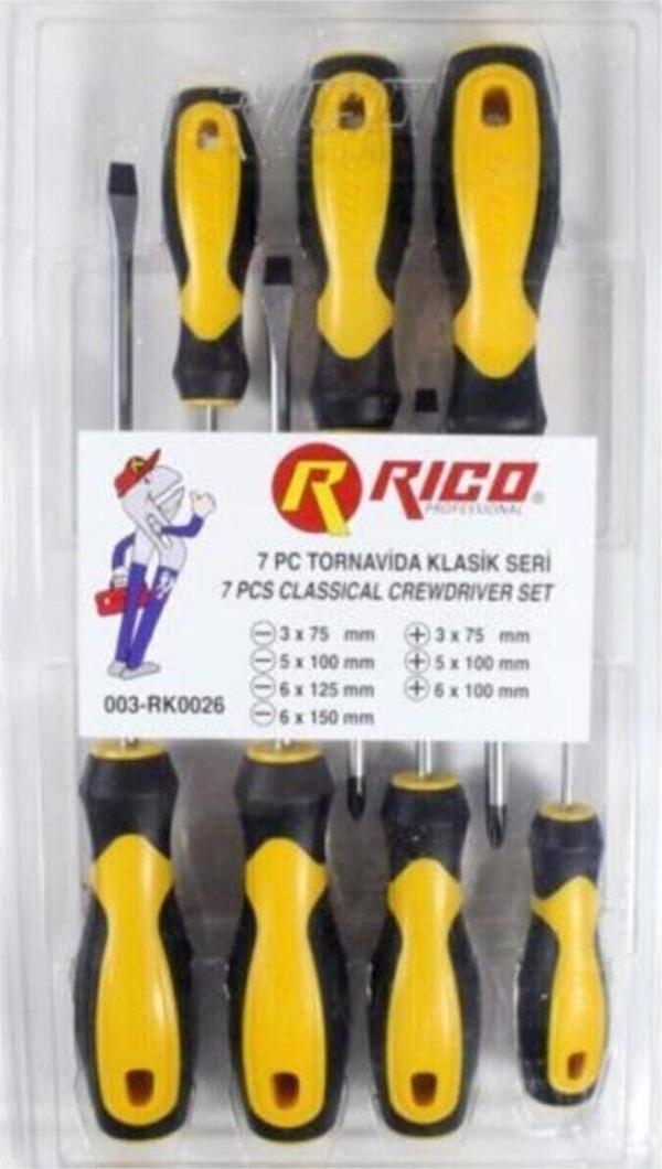 Rico 003-Rk0026 7 Yedi Parça Klasik Tornavida Seti Takımı - Image 1