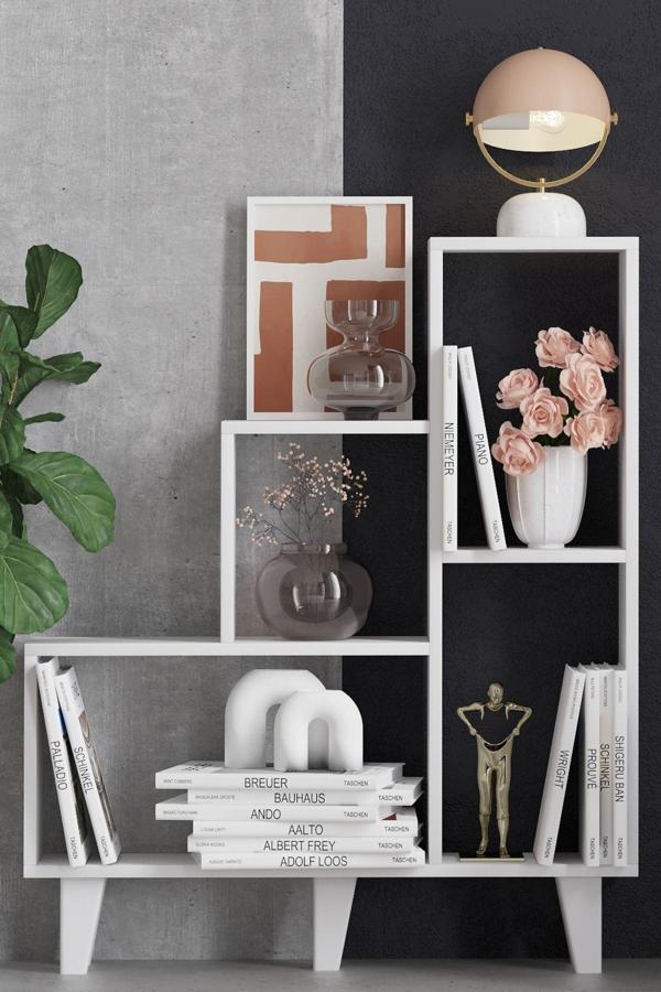 Decormet Nisa Kitaplık Beyaz - Image 1
