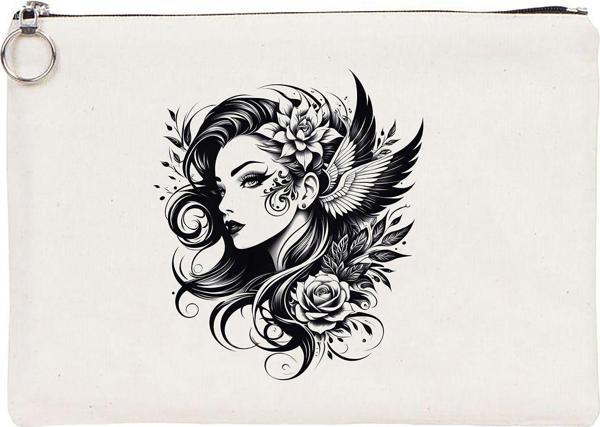 Beyaz Penguen Tattoo Tablet/Portföy Çanta - Astarlı 30X21 Cm Beyaz - Image 1
