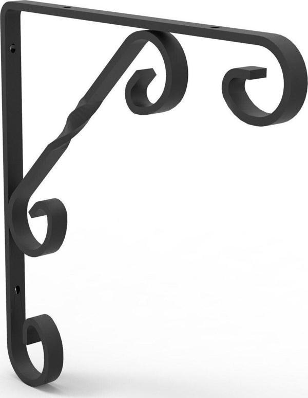 Decormet Burgulu Raf Altı Konsol 300Mm Siyah (2 Adet) - Image 1