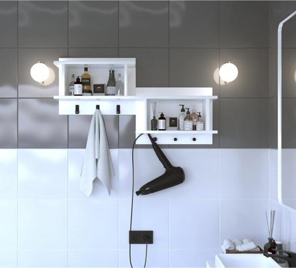 Decormet Motif Askılı Raf Beyaz - Image 1