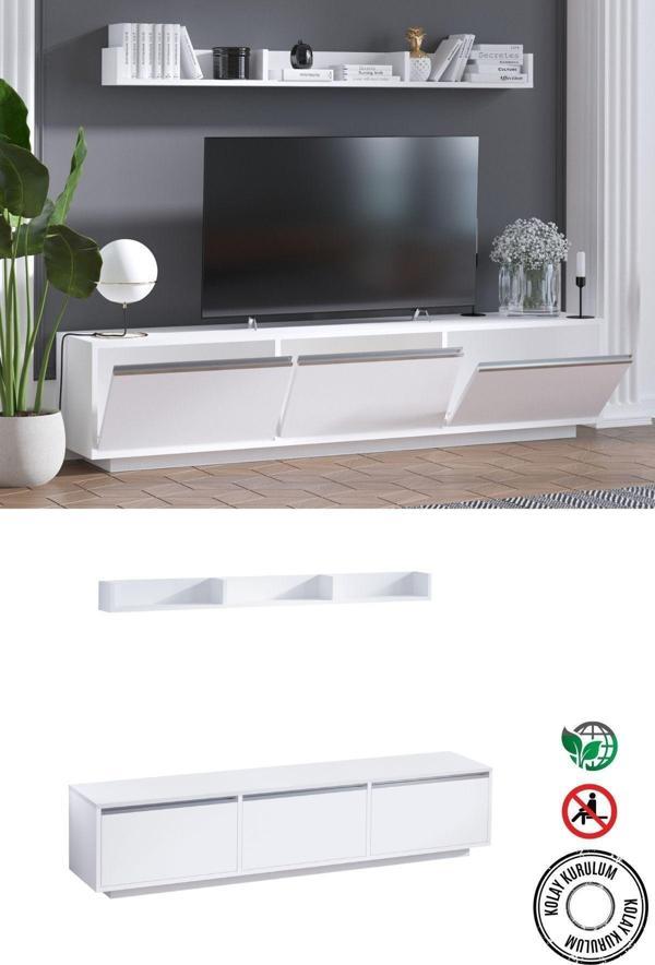 Decormet Prag Tv Ünitesi Beyaz - Image 1