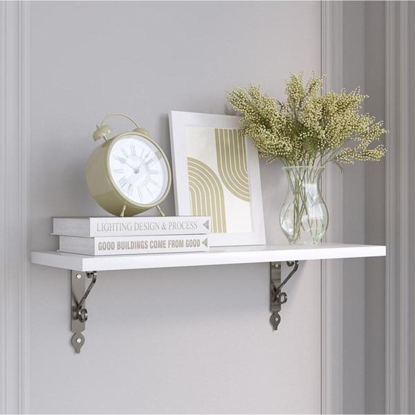 Decormet Retro Duvar Raf Seti 20*60 P.Beyaz - Image 1