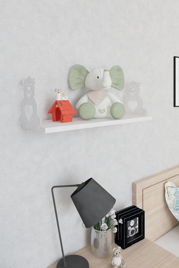 Decormet Kalpli Ayıcık Raf Seti Beyaz +Parlak Beyaz 015 0737 020 060 10 - Image 1