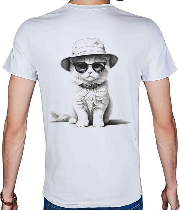 Beyaz Penguen Black-White T-Shirt %100 Pamuklu Beyaz Penye Basic Erkek Tişört Beyaz S - Image 1