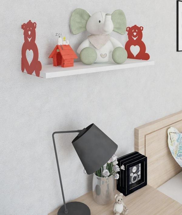 Decormet Kalpli Ayıcık Raf Seti Kırmızı + Parlak Beyaz 015 0737 020 060 50 - Image 1