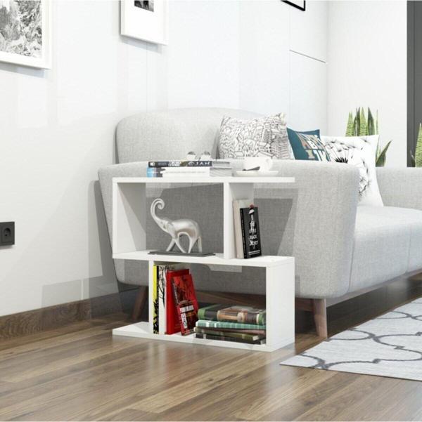 Decormet Lale Yan Sehpa Beyaz - Image 1