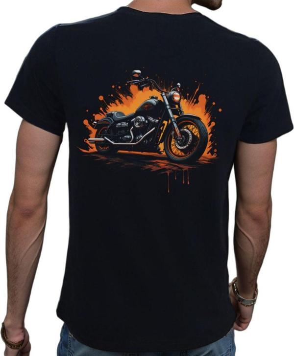 Beyaz Penguen Splash Motor T-Shirt %100 Pamuklu Siyah Penye Basic Erkek Tişört Siyah M - Image 1