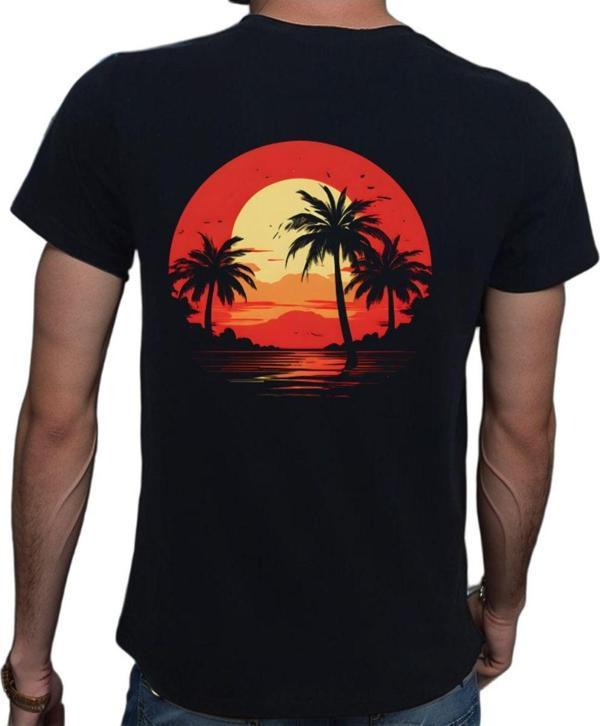 Beyaz Penguen Island T-Shirt %100 Pamuklu Siyah Penye Basic Erkek Tişört Siyah S - Image 1