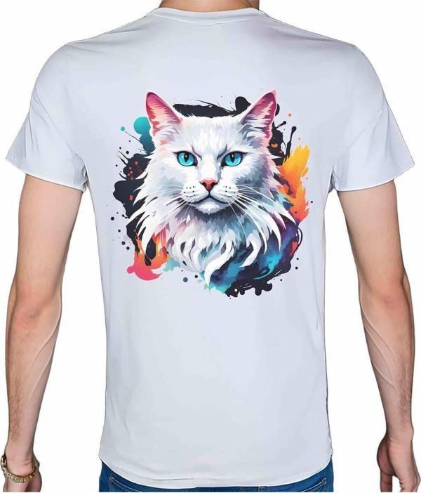 Beyaz Penguen Splash Animal T-Shirt %100 Pamuklu Beyaz Penye Basic Erkek Tişört Beyaz 2XL - Image 1