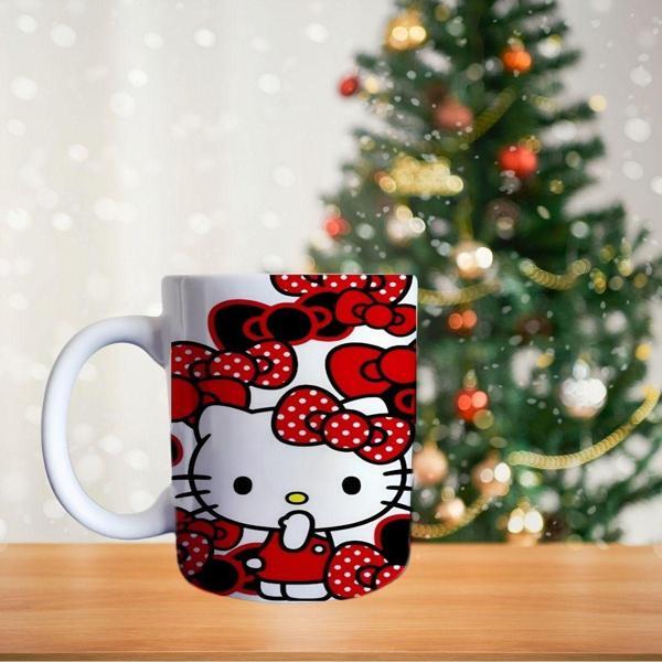 Hello Kitty - Kırmızı Elbiseli Porselen Kupa - Image 1