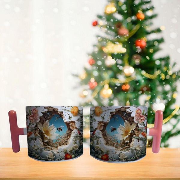 Arı ve çiçekler Porselen Fincan / Kupa -mug - Image 1