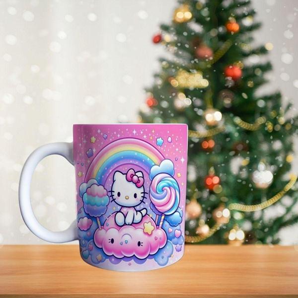 Hello Kitty - Bulutlar Üstünde Porselen Kupa - Image 1