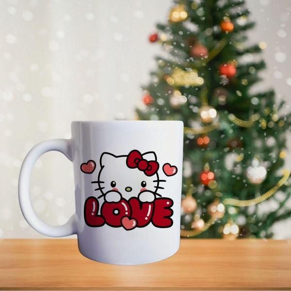 Hello Kitty - Sevgi Sözcükleri Porselen Kupa - Image 1