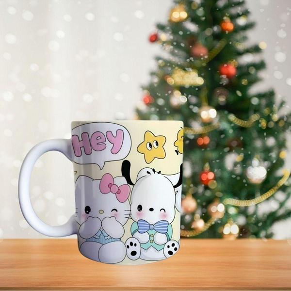 Kuromi ve Hello Kitty Porselen Kupa - Image 1