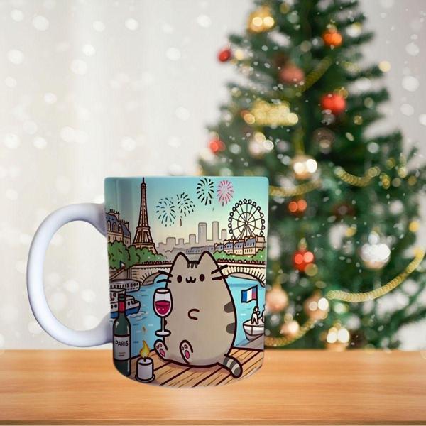 Pusheen Paris'te Porselen Kupa - Image 1