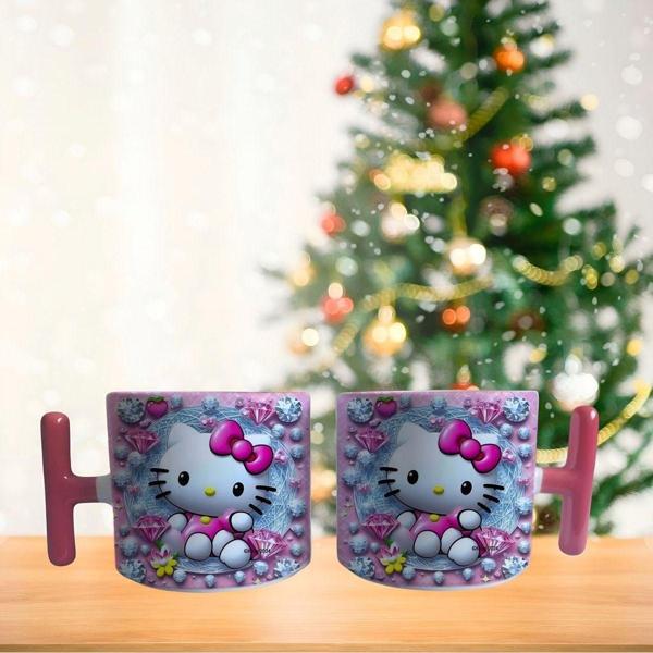 Hello Kitty ve kristaller Porselen Fincan / Kupa -mug - Image 1