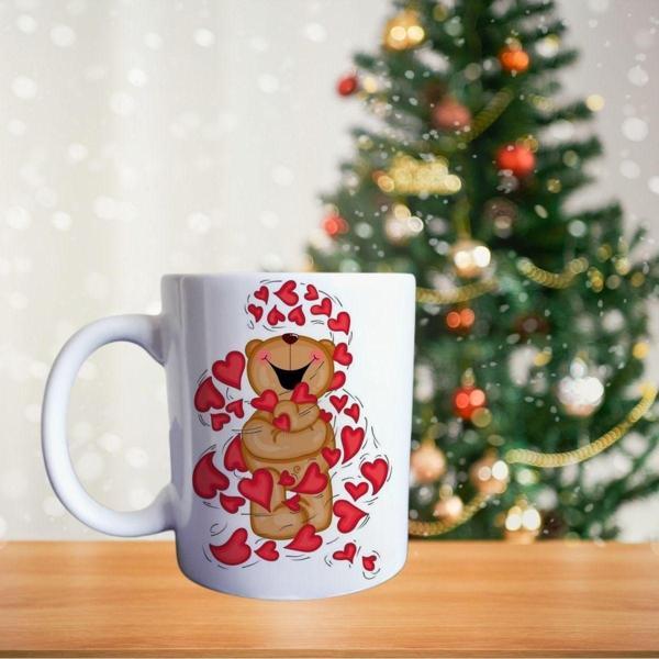 Aşkım sevgililer günü temalı porselen kupa - Image 1