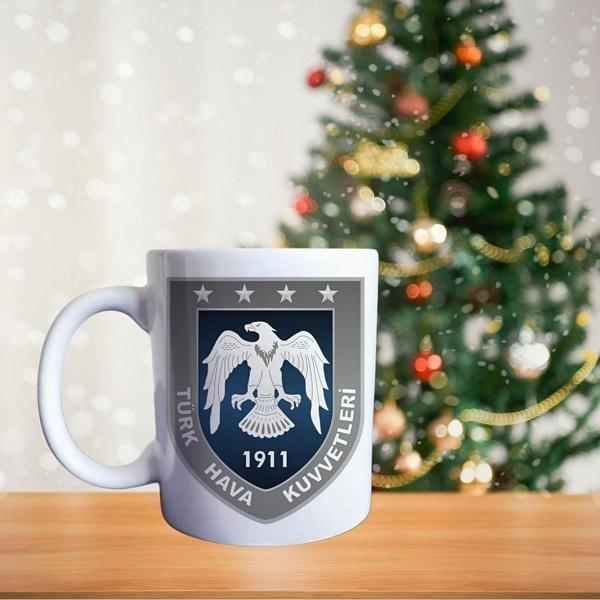 Türk Hava Kuvvetleri Arması ve Atatürk Porselen Kupa - Image 1