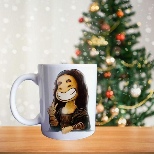 Komik Çocuk Monalisa Porselen Kupa - Image 1