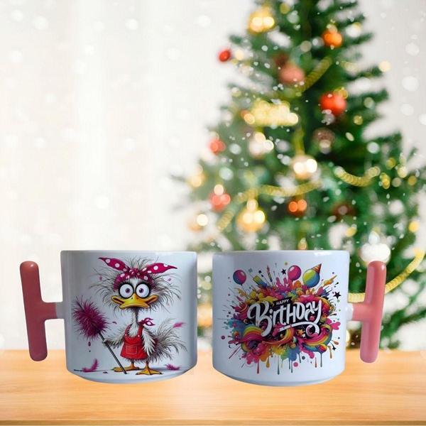 Ev hanımı ördek happy birthday porselen fincan / kupa -mug - Image 1
