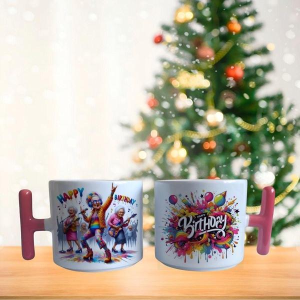 Nineler partide happy birthday porselen fincan / kupa -mug - Image 1