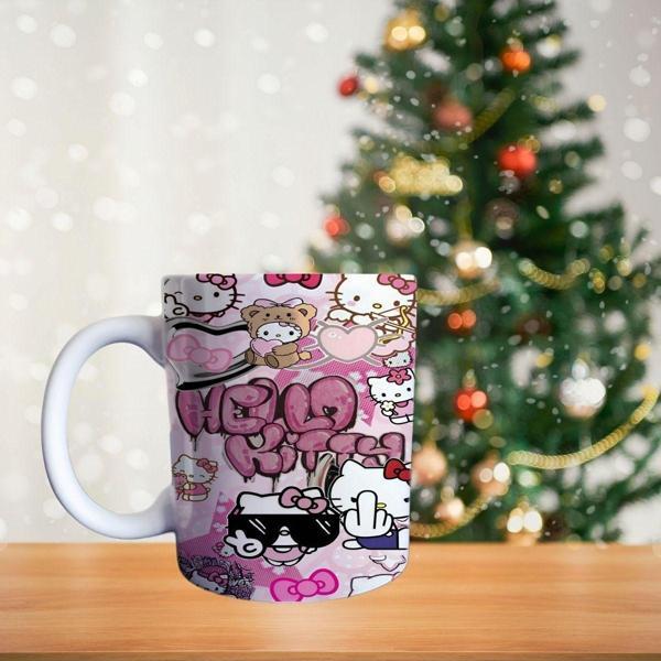 Hello kitty yazılı Porselen Kupa - Image 1