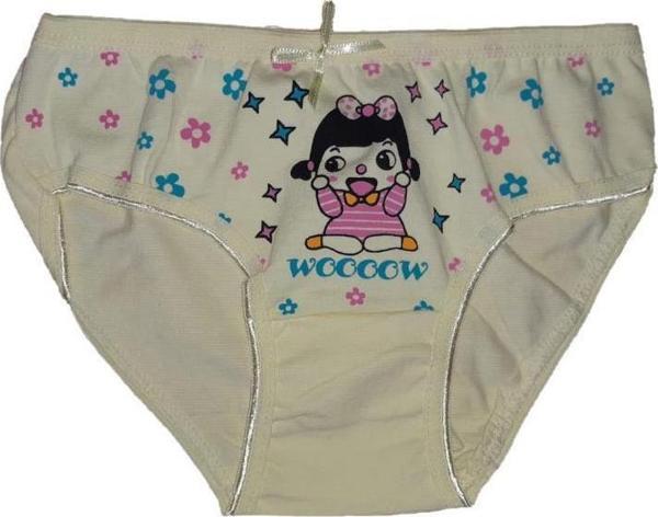 12 Adet Sedef Yıldız Kız Çocuk İnce Lastik Likralı Bikini Külot 1083 - Image 1