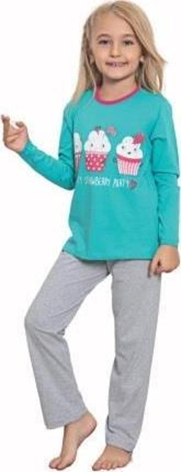 Donex Kız Çocuk Baskılı Uzun Kollu Pijama Takımı 526 - Image 1
