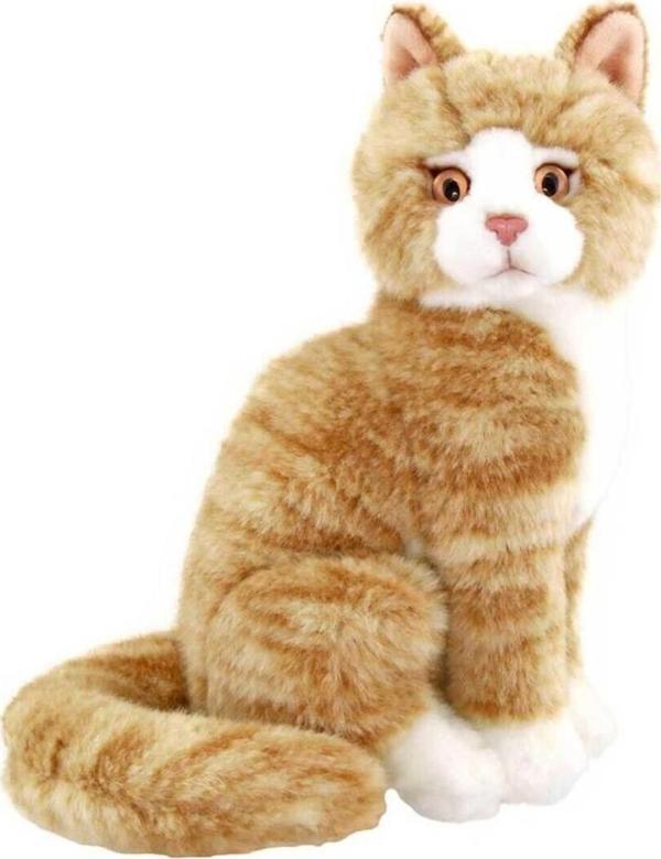 Oturan Krem Peluş Kedi 22 Cm - Image 1