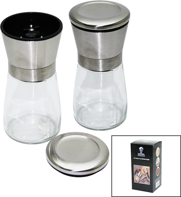 CAM HAZNELİ - METAL KAPAKLI KÜÇÜK TUZ - BAHARAT ÖĞÜTÜCÜ  GO50606502000 - Image 1